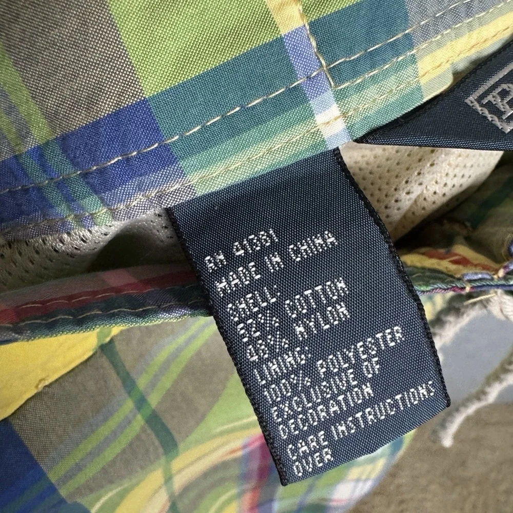 Polo Ralph Lauren Swim Shorts Men 32 Yellow Swim Trunks Board Cargo Cotton Nylon